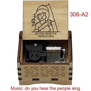 Boîte à musique vintage en bois à remonter « Do You Hear the People Sing » avec mouvement mécanique à 18 notes – Cadeau idéal pour enfants, <span class=keywords><strong>amis</strong></span> et familles - Product Image 1