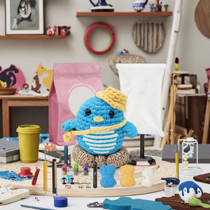 Blue Penguin DIY Craft Kit <b>for</b> Kids <b>Soft</b> <b>Stuffed</b> Animal Crochet Sewing Educational Weaving <b>Toys</b> Ages 7-12 Girls Boys Beginners - Product Image 3