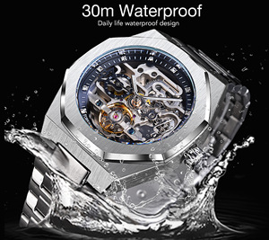 <span class=keywords><strong>Orologi</strong></span> da Polso da Uomo di Marca Superiore Impermeabili dal Design alla Moda Luminosi <span class=keywords><strong>Maschili</strong></span> Relojes Hombre Iced Out Tourbillon Scheletrato Meccanico - Product Image 5