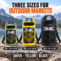 Sac à dos étanche personnalisé OEM avec fermeture à enroulement et compartiment avant en maille pour le kayak, le camping et les marques d'activités de plein air