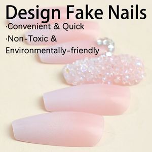 Faux ongles français faits main transfrontaliers en gros – Courts, moyens et longs – Autocollants pour ongles - Product Image 3