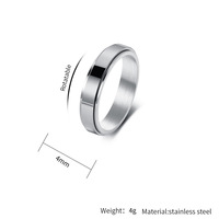 Quake E-Commerce Großhandel Vintage Edelstahl Blanko Drehbarer Anti-Angst Fingerring Unisex für Männer und Frauen