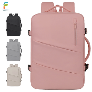 Custom Logo Lightweight Leather Laptop <b>Backpack</b> USB Charging Port Multipurpose Waterproof Business Bag for Men Women Polyester - Product Image 2