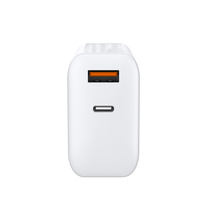 Chargeur double port 1A1C à charge rapide GaN PD QC3.0 standard 2025 pour smartphones, ordinateurs portables et tablettes