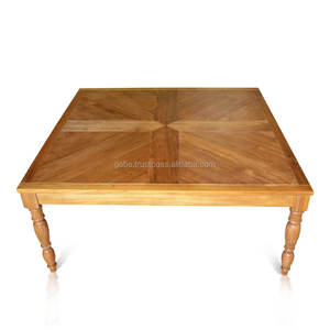 Big-sized, <b>solid</b> teak <b>wood</b> square dining <b>table</b>, featuring a natural gloss finish that radiates warmth and timeless elegance - Product Image 2