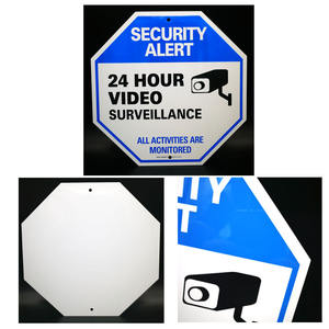 Nessun segno di effrazione etichetta da parete in metallo in alluminio riflettente 24 ore di videosorveglianza Monitor segnale di avvertimento - Product Image 6