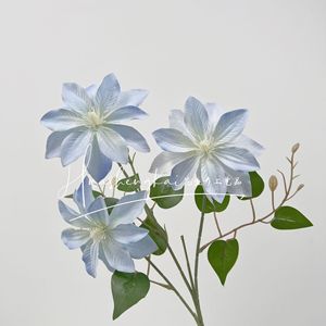 Fleurs artificielles de clematis, branche unique en soie, haute simulation, pour décorations de mariage et de maison - Product Image 4