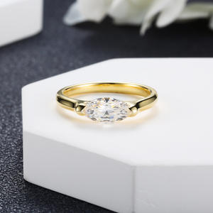 Bague oeil de cheval en argent sterling 925 à <span class=keywords><strong>la</strong></span> mode <span class=keywords><strong>petite</strong></span> pomme de terre rouge 1 carat Moissanite <span class=keywords><strong>Marquise</strong></span> forme menthe vert oeil Horus armure anneau - Product Image 3