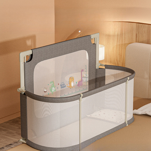 Cuna Portátil Plegable 3 en 1 con Barandilla Protectora Antipresión, Cuna para Bebés Recién Nacidos y Niños Pequeños, para Dormitorio o Sala de Estar - Product Image 1