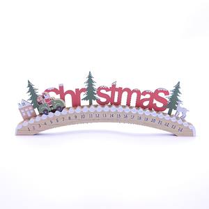 CALENDARIO DE ADVIENTO DE MADERA NAVIDEÑO 38.5X2CM A 14CM DE ALTURA - Product Image 1
