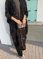 Fabricant d'abayas musulman islamique personnalisée Abayas noires scintillantes avec paillettes