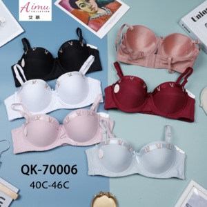Sport Bralette con coppe imbottite elastico e leggero Logo anteriore Plus Size Yoga sport Fitness stampa XS Size - Product Image 1