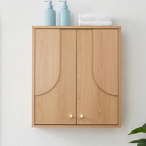 Armoire à pharmacie murale en bois avec fermeture amortie, de qualité supérieure, avec système de fixation par crochets français, organisateur de toilettes, <span class=keywords><strong>pour</strong></span> salon, imperméable, étagère non pliable - Product Image 1