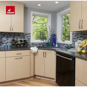 Allandcabinet design personalizzato di cucina con lavello e cappuccio In acciaio inossidabile In appartamento con finitura melamina In legno chiaro - Product Image 5