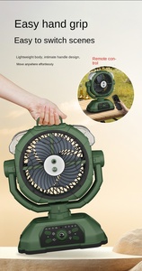 Ventilador de Camping recargable para exteriores, ventilador de escritorio de refrigeración eléctrico de 20000mAh con luz Led, ventilador Solar portátil para exteriores para pesca, senderismo - Product Image 3