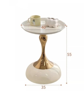 <span class=keywords><strong>Table</strong></span> Basse Mobile Ronde en Métal Rétro Simple, Style Nordique, Portable, Luxe Moderne pour Salon et Chevet de <span class=keywords><strong>Chambre</strong></span> - Product Image 6