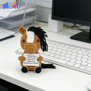 Muñeco de Ganchillo Hecho a Mano, Caballo Amigurumi, Juguete de Caballo Tejido, Compañero de Escritorio para Apoyo Emocional, Abrazo de Bolsillo, Recuerdo para Baby Shower - Product Image 3