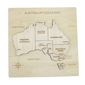 2024 Mới Nhất Đầu Giáo Dục Địa Lý Nhận Thức Đồ Chơi Trẻ Em Quà Tặng 3D Bằng Gỗ Bản Đồ Thế Giới Câu Đố Úc Bản Đồ - Product Image 4