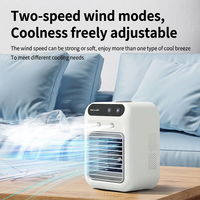 Mini Ventilateur Rafraîchisseur d'Air Évaporatif avec Réservoir d'Eau, Faible Bruit 36-45dB, Batterie 1200-2000mAh, Refroidissement par Pulvérisation pour Chambre, Bureau, Étude
