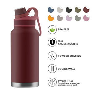 थोक 32 औंस चेलिक ट्रेंडी इन्सुलेटेड स्टेनलेस स्टील पानी की बोतल पुआल के साथ - Product Image 1