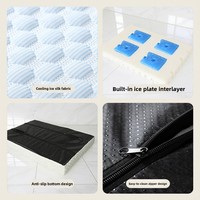 Tapis rafraîchissant en soie glacée pour animaux de compagnie, amovible, lavable, respirant, à motif de points, pour chats et chiens, toutes saisons