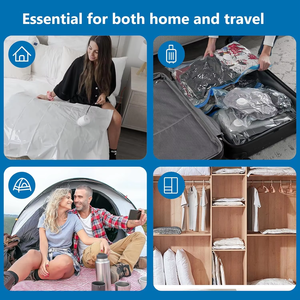 Sacchetti <span class=keywords><strong>Sottovuoto</strong></span> Rinforzati in PA+PE con Doppia Chiusura a Zip e Valvola Ermetica, Risparmio di Spazio del 80%, Organizzatore <span class=keywords><strong>per</strong></span> la Casa con Pompa Manuale - Product Image 6
