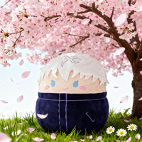 Peluche Ronde Personnalisée Anime Satoru Gojo, Figurine Compacte Mignonne, Art Fan Gijinka, Jouet en Peluche Doux au Design de Personnage