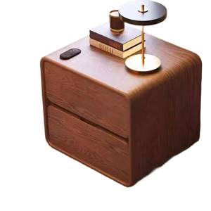 New Solid Wood Storage <strong>Bedside</strong> <strong>Table</strong> with 2 Drawers Modern <strong>Retro</strong> Style Simple Design for Small Bedroom and Living Room - Product Image 6