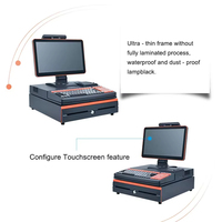 Système de point de vente tout-en-un à écran tactile de 15.6 pouces avec imprimante thermique Scanner de codes à barres Caisse enregistreuse Windows/Android Wi-Fi 6 & NFC
