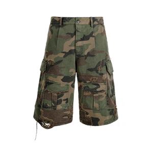 Wholesale Custom LOGO Plus Size HIP HOP Camouflage Cargo <b>Shorts</b> Vintage High Quality Men's <b>Shorts</b> Heavyweight Distressed <b>Shorts</b> - Product Image 1