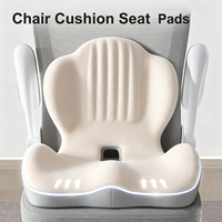Coussin de siège orthopédique monobloc avec dossier intégré, soutien lombaire, correcteur de posture, coussin de chaise pour soulager la pression au bureau