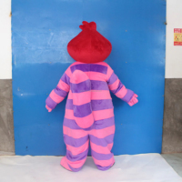 Efun-Costume professionnel de mascotte de chat rose gros et drôle personnalisé, 1 pièce, costume de fête à thème du pays des merveilles à vendre, quantité minimale de commande