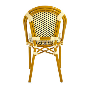 Silla de Mimbre Impermeable para Exterior, Ideal para Cafeterías, Hoteles, Restaurantes, Playa, Estilo Moderno, Metálica, Tipo Bistro París - Product Image 3