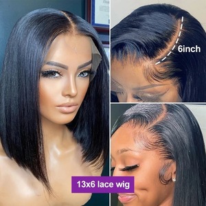 Nuevas Pelucas de Fibra Sintética Bob Corto Liso de Alta Calidad para Mayoristas 2026, con Encaje Frontal y Cabello Remy Brasileño para Mujeres - Product Image 2