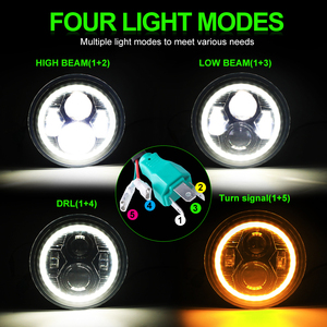 Sistema de iluminación para motocicleta, faro delantero LED multicolor para Harley de 7 ", haz de faro adaptable, 7 faros delanteros para jeep - Product Image 3