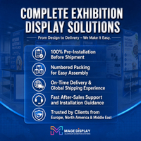 Stand de Exhibición Modular de Aluminio con Luz LED Portátil, Impresión Personalizada, Estante de Exhibición, Duradero, Fácil de Montar, Reutilizable