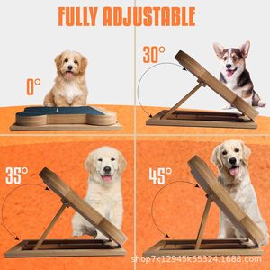 Poste rascador de madera maciza para perros con caja para premios, cortaúñas con forma de pata, tabla plegable para el cuidado de las uñas de las mascotas. - Product Image 5