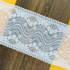 Dễ thương Trắng căng Ren biên giới Ribbon tinh tế đàn hồi <span class=keywords><strong>TRIM</strong></span> cho hàng may mặc truyền thống giày sang trọng có tính năng đồng bằng Net vải tuyn - Product Image 1