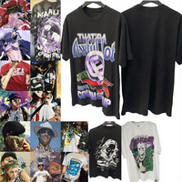 T-shirts amples gothiques pour hommes ALOCS en gros, 280 grammes, 100 % coton, logo imprimé de haute qualité avec inscription « That's Awful Lot Cough Syrup »