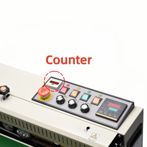 FR1000 Scelleuse de sacs en papier et plastique électrique automatique horizontale de table à entraînement par engrenages, en acier inoxydable durable, avec fonction date - Product Image 3
