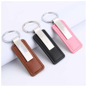 Promotional Gift Custom Embossed Logo Laser Engraving Car <b>Keychain</b> Keyring Pu Leather <b>Keychain</b> Metal Leather <b>Keychain</b> - Product Image 3