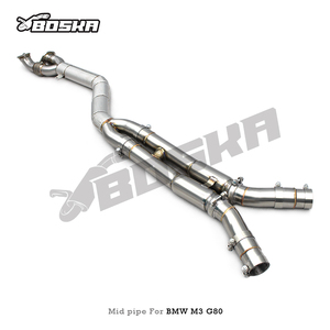 ท่อไอเสียกลาง OEM Boska พร้อมท่อ H สำหรับ BMW M3 G80/M4 G82 3.0T ปี 2021-2024 ทำจากสแตนเลส ท่อไอเสียกลางแบบเดี่ยว ไม่มีท่อเสริม - Product Image 6