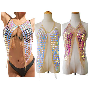 سلسلة جسم مرصعة بالكريستال للنوادي الليلية من شاينين، تصميم مفتوح الظهر، مجوهرات مثيرة للبيكيني - Product Image 5