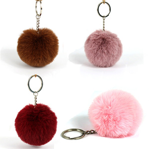 YYX personnalisé personnalisé arc-en-ciel bricolage ensemble ouvert anneau de saut artisanat pendentif faisant décoration <span class=keywords><strong>pompon</strong></span> <span class=keywords><strong>porte</strong></span>-clés femmes - Product Image 5