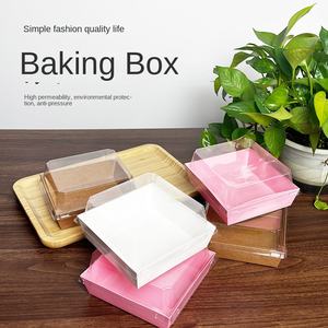 Caja de Papel Kraft Cuadrada Mini Desechable para Alimentos, Donas, con Ventana, Acabado Mate, Grabado, Logotipo/Diseño Gráfico Personalizado, para Pasteles - Product Image 5