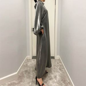 Abaya per Donne, Abito Musulmano a Maniche Lunghe, Veste Islamica Araba di Dubai, Abito Lungo con Cintura per <span class=keywords><strong>Preghiera</strong></span> del Sud-Est Asiatico, Vestito per l'Eid - Product Image 3