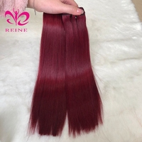 12A Grade meilleure qualité cuticules brutes alignées cheveux faisceaux 99J couleur vendeurs Vietnam cheveux Double dessiné cheveux humains os droit
