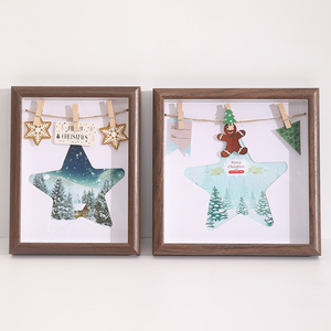 Xmas Phổ Biến Tùy Chỉnh Kích Thước & Màu Sắc Đơn Giản Dày MDF Giáng Sinh Khung Ảnh Đứng Treo Lễ Hội Trang Trí Bóng Hộp Khung - Product Image 1