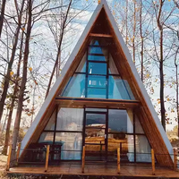 Maisons minuscules triangulaires à assemblage rapide, maison en aluminium de luxe de 20 pieds en forme de A, maison triangulaire pour hôtels, maison préfabriquée
