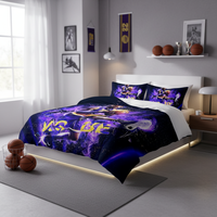 Nouvelle conception 2026 – Parure de lit 3 pièces imprimée motif 3D Kobe, en microfibre écologique 500 fils/pouce, pour lit de basketball